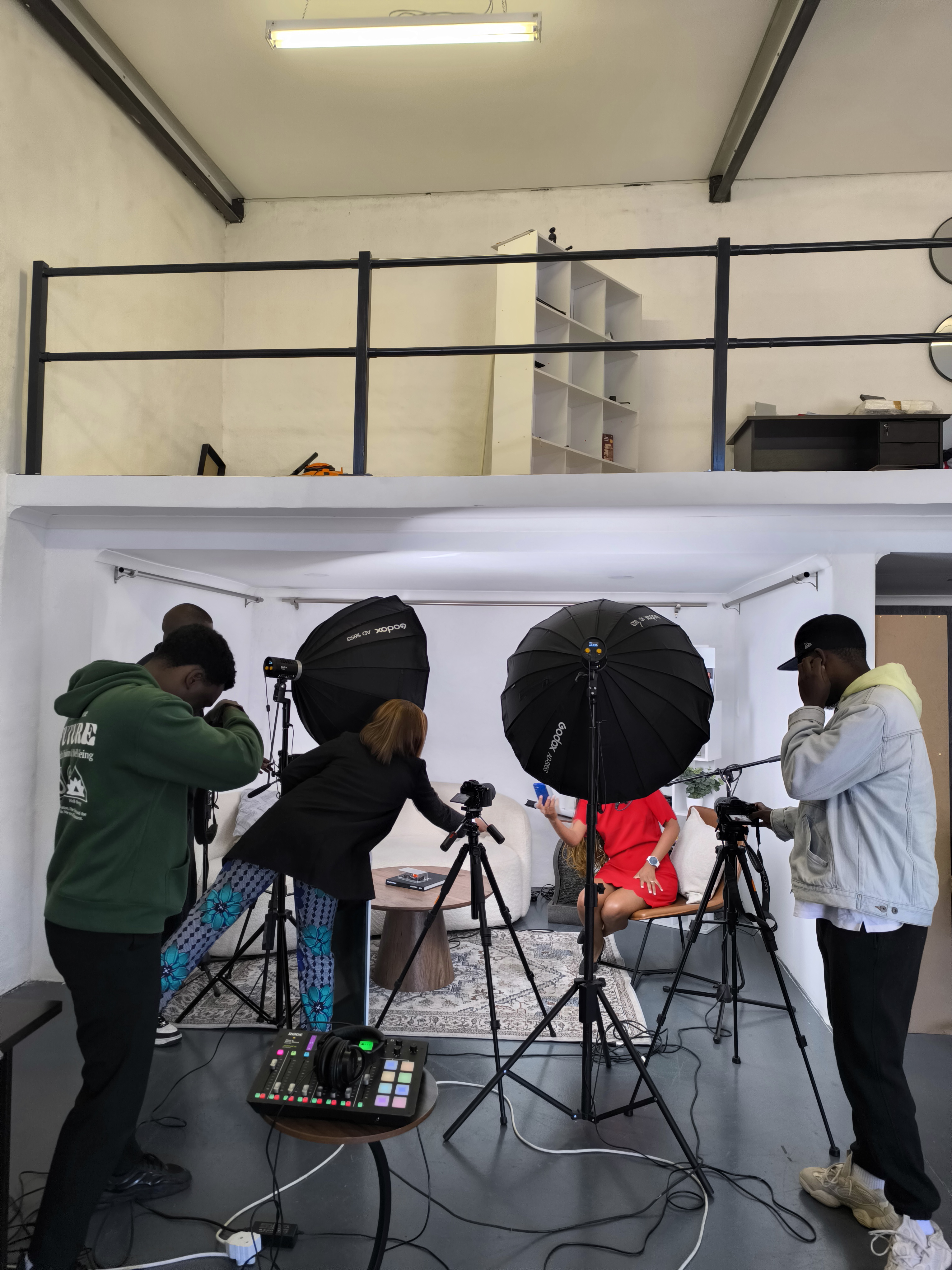 Production crew setup